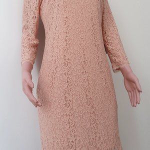 Adrianna Papell Pink Lace Dress